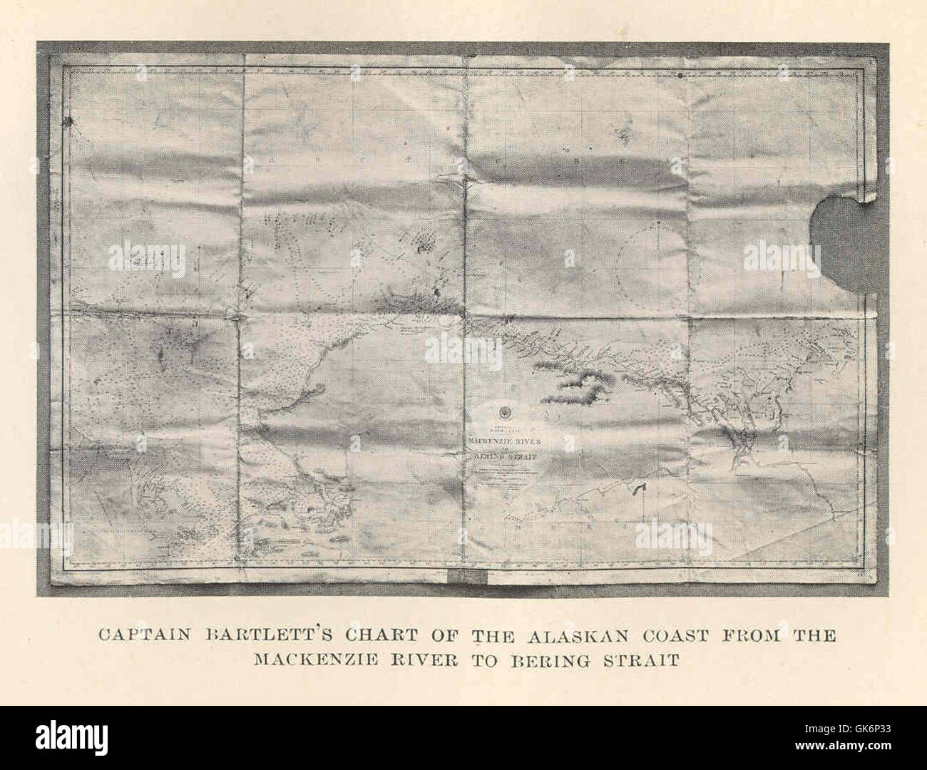 41191 Captain Bartlett's Chart of the Alaskan Coast from the MacKenzie River to Bering Strait Stock Photo