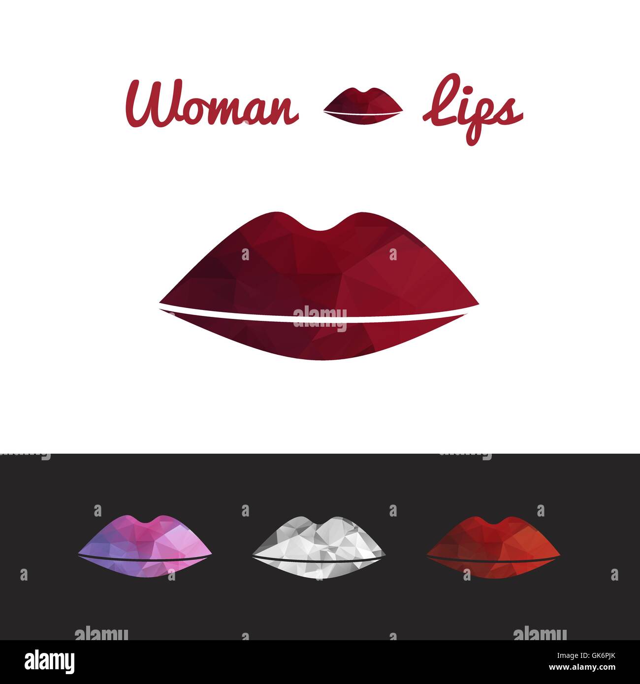 Polygonal mouth lips vector illustration hi-res stock photography and ...