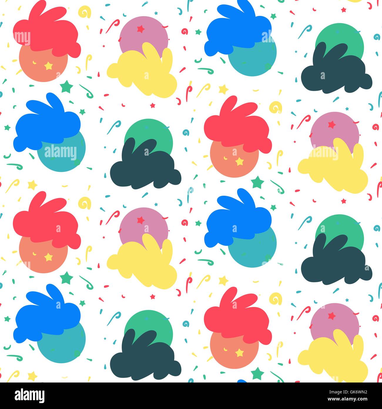 Happy easter seamless pattern with rabbit for print, wrap, fabric ...