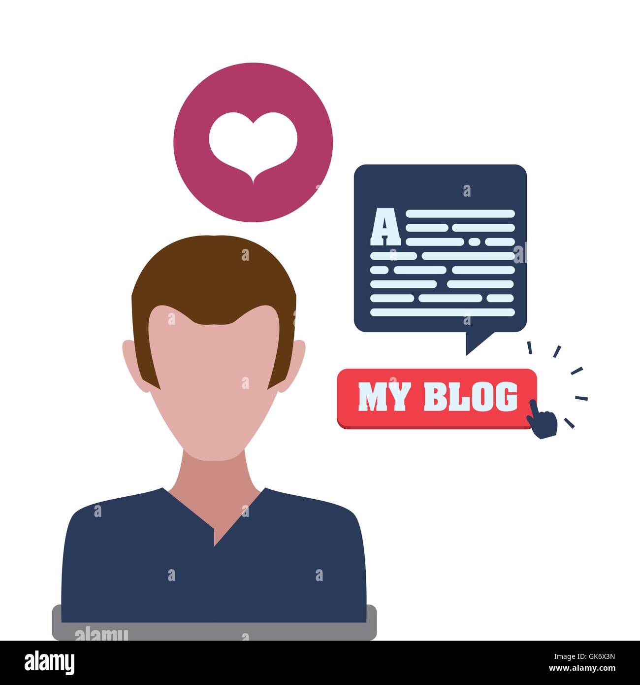Blogging design. social media icon. Isolated illustration Stock Vector ...