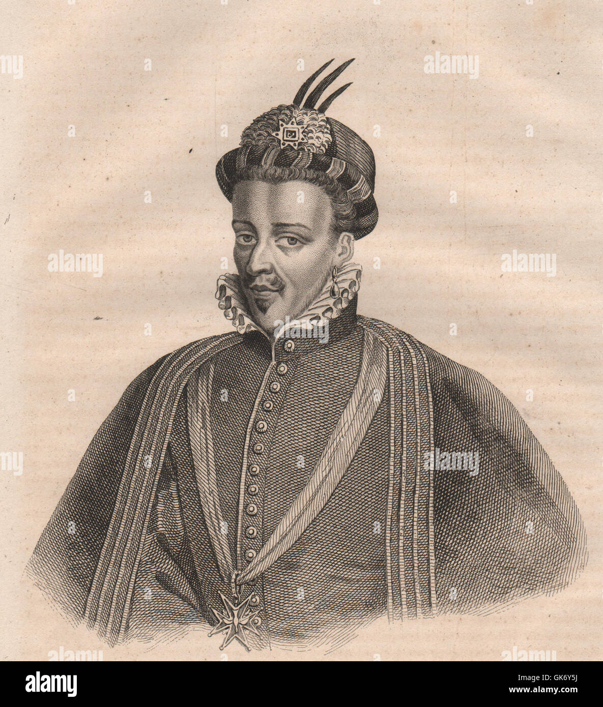 Henri de Valois, King of Poland, Grand Duke of Lithuania, antique print 1835 Stock Photo