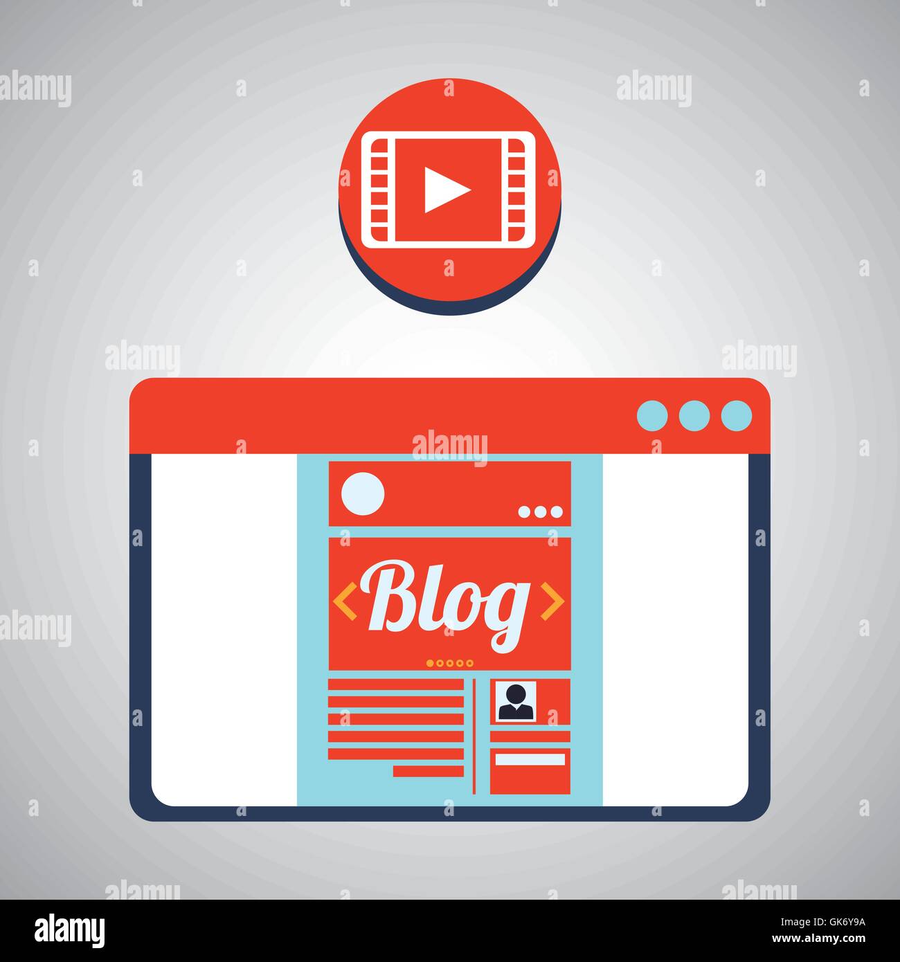 Blogging design. social media icon. Isolated illustration , vector ...