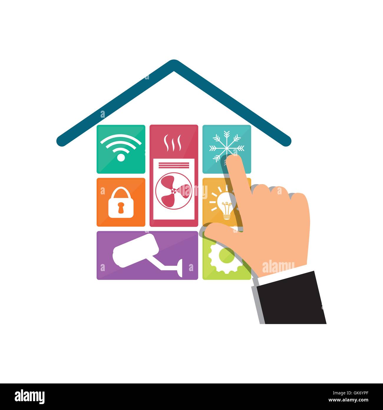 Smart home house icon set Stock Vector Image & Art - Alamy