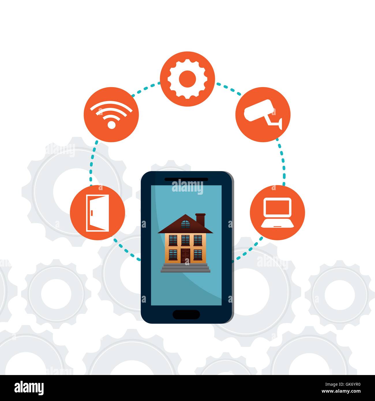 Smart home house icon set Stock Vector Image & Art - Alamy