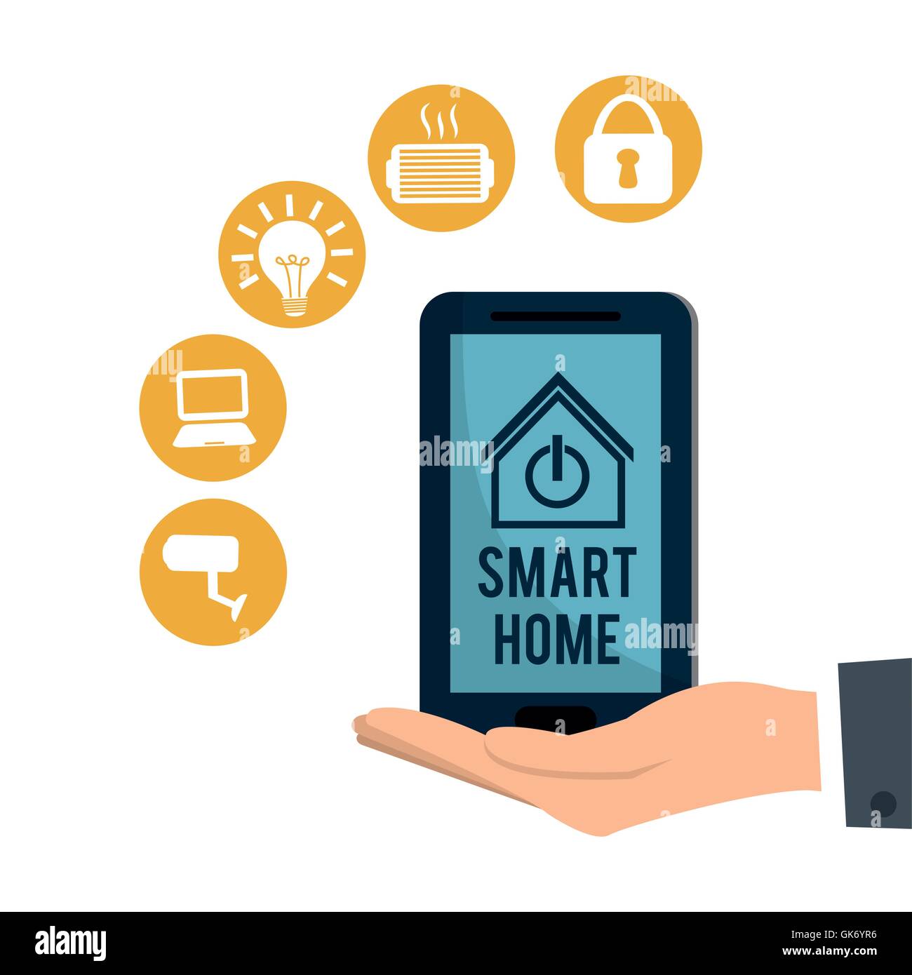 Smart home house icon set Stock Vector Image & Art - Alamy