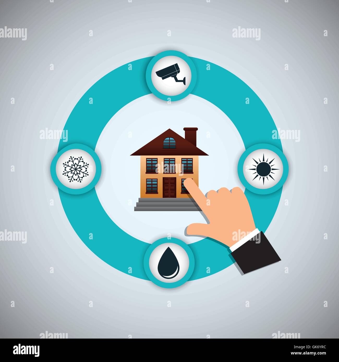 Smart home house icon set Stock Vector Image & Art - Alamy