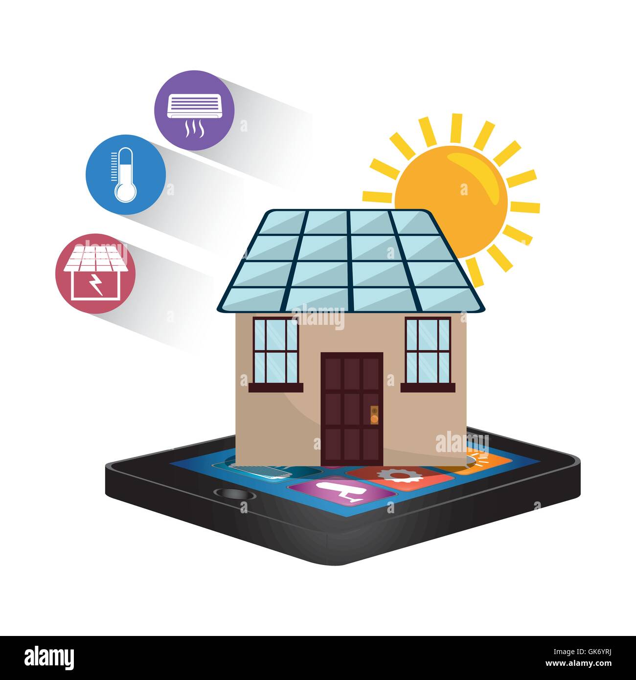 Smart home house icon set Stock Vector Image & Art - Alamy