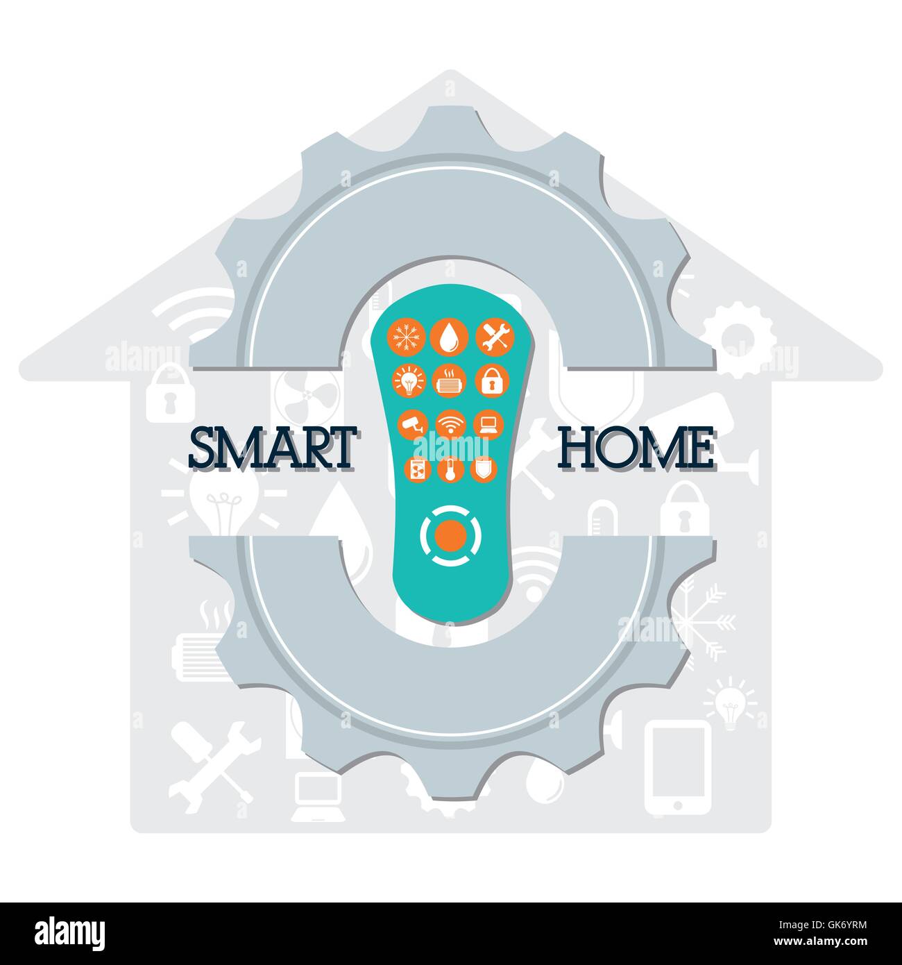 Smart home house icon set Stock Vector Image & Art - Alamy
