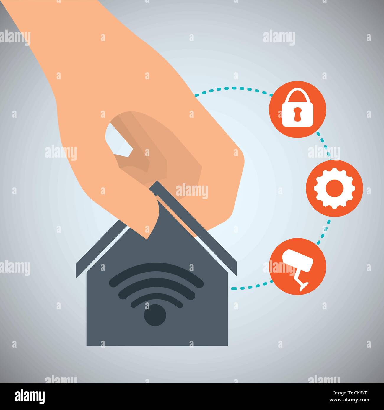 Smart home house icon set Stock Vector Image & Art - Alamy