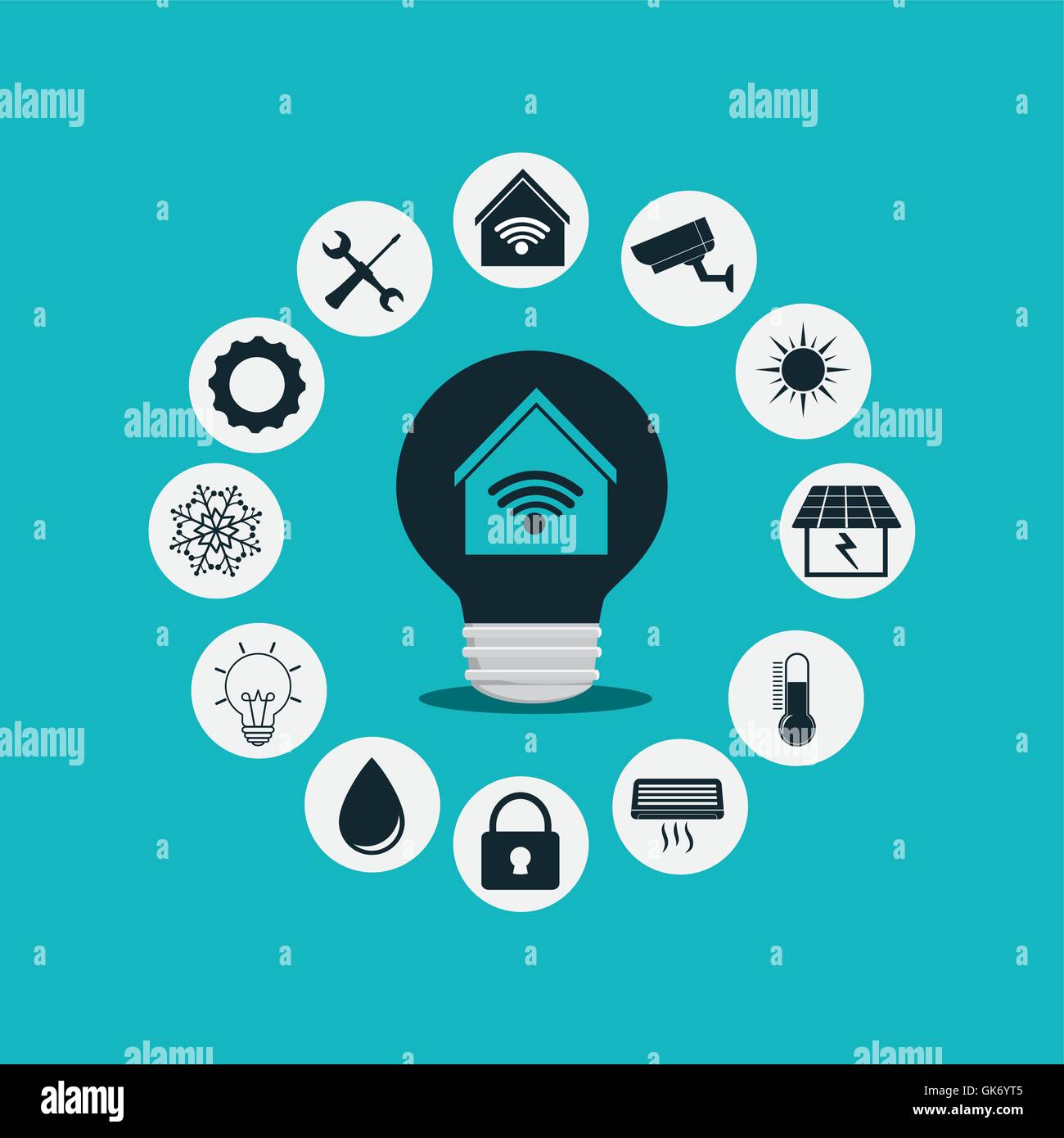 Smart home house icon set Stock Vector Image & Art - Alamy