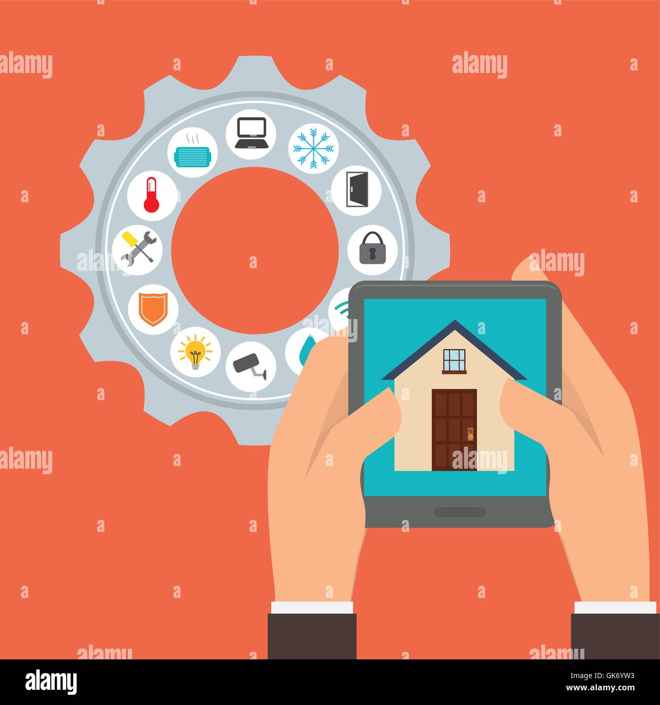 Smart home house icon set Stock Vector Image & Art - Alamy