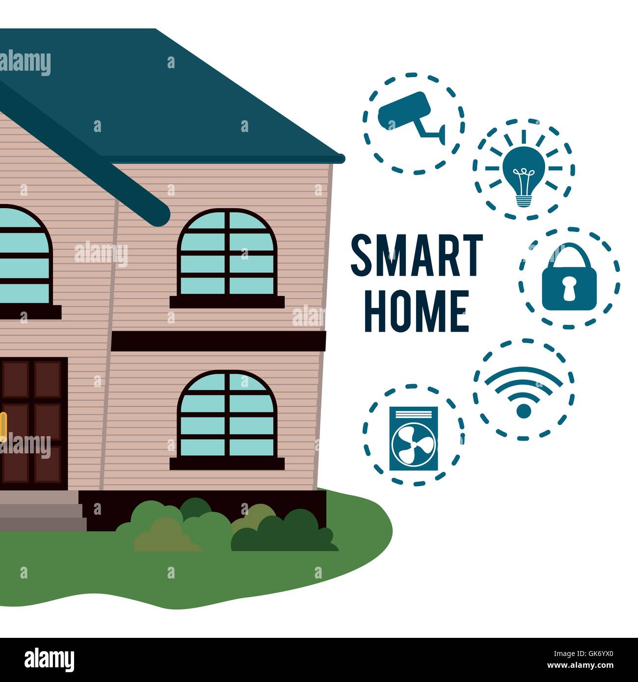 Smart home house icon set Stock Vector Image & Art - Alamy