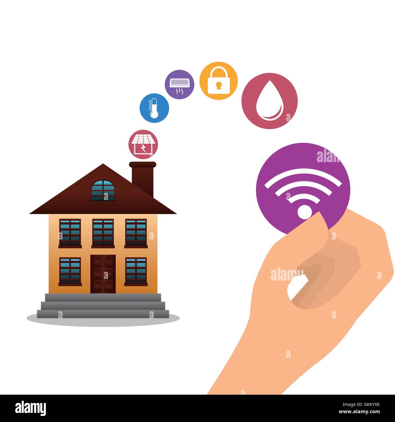 Smart home house icon set Stock Vector Image & Art - Alamy