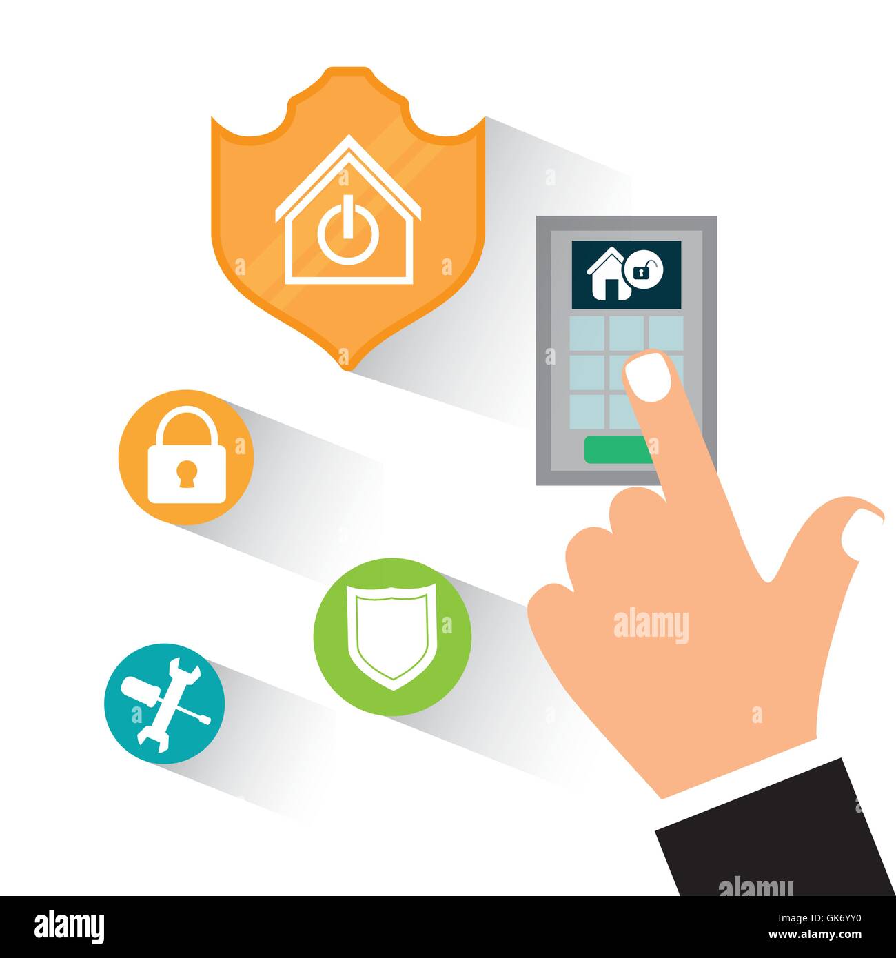 Smart home house icon set Stock Vector Image & Art - Alamy