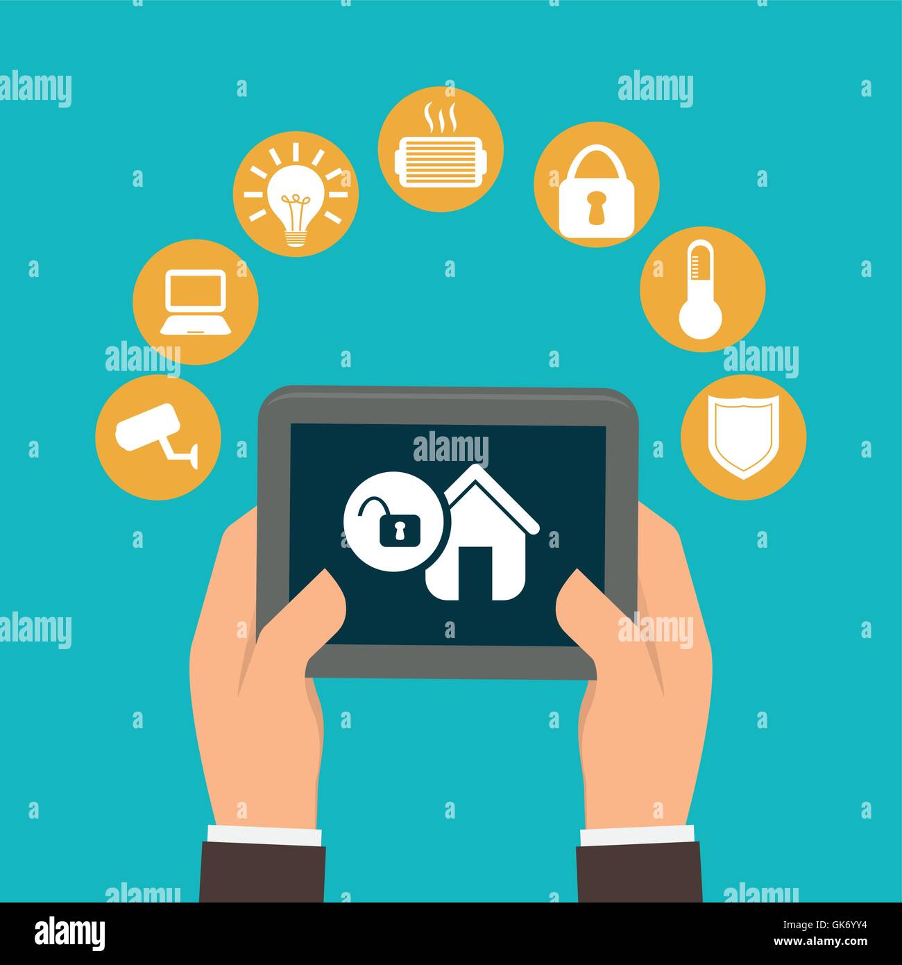 Smart home house icon set Stock Vector Image & Art - Alamy