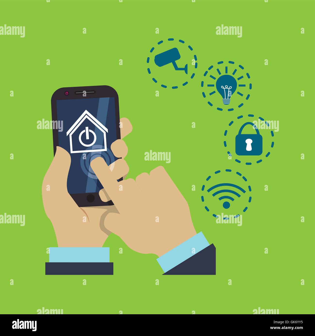 Smart home house icon set Stock Vector Image & Art - Alamy