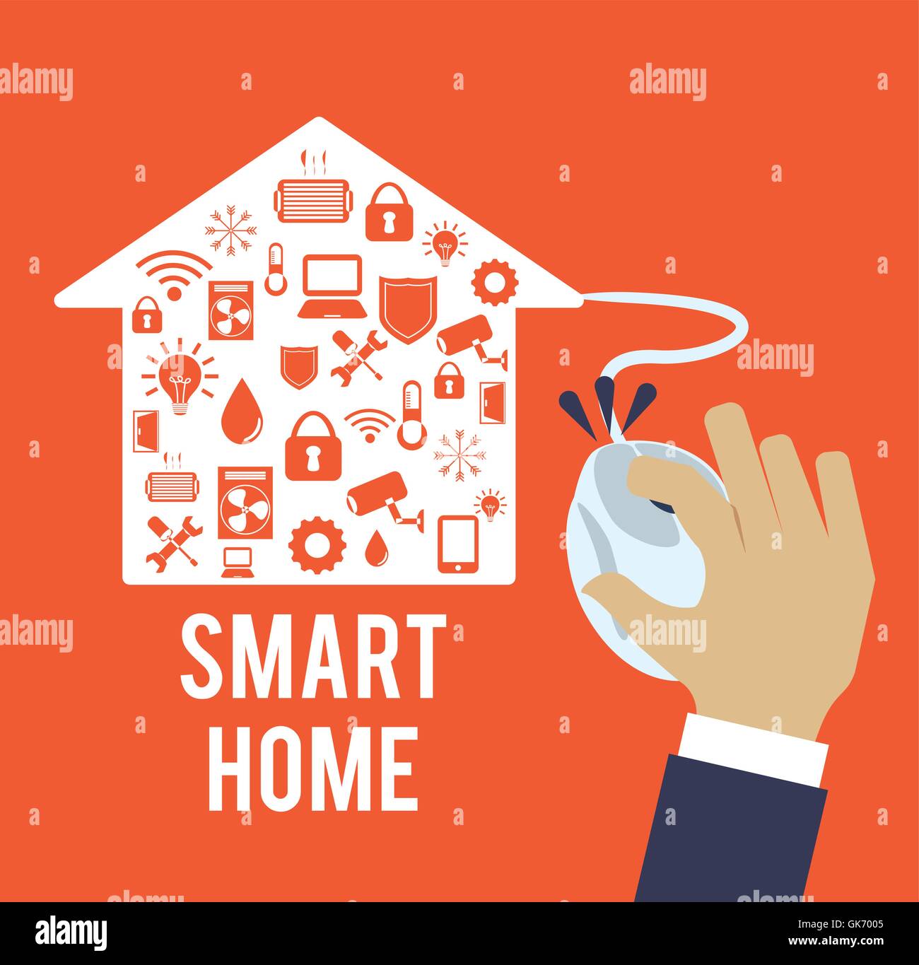 Smart home house icon set Stock Vector Image & Art - Alamy