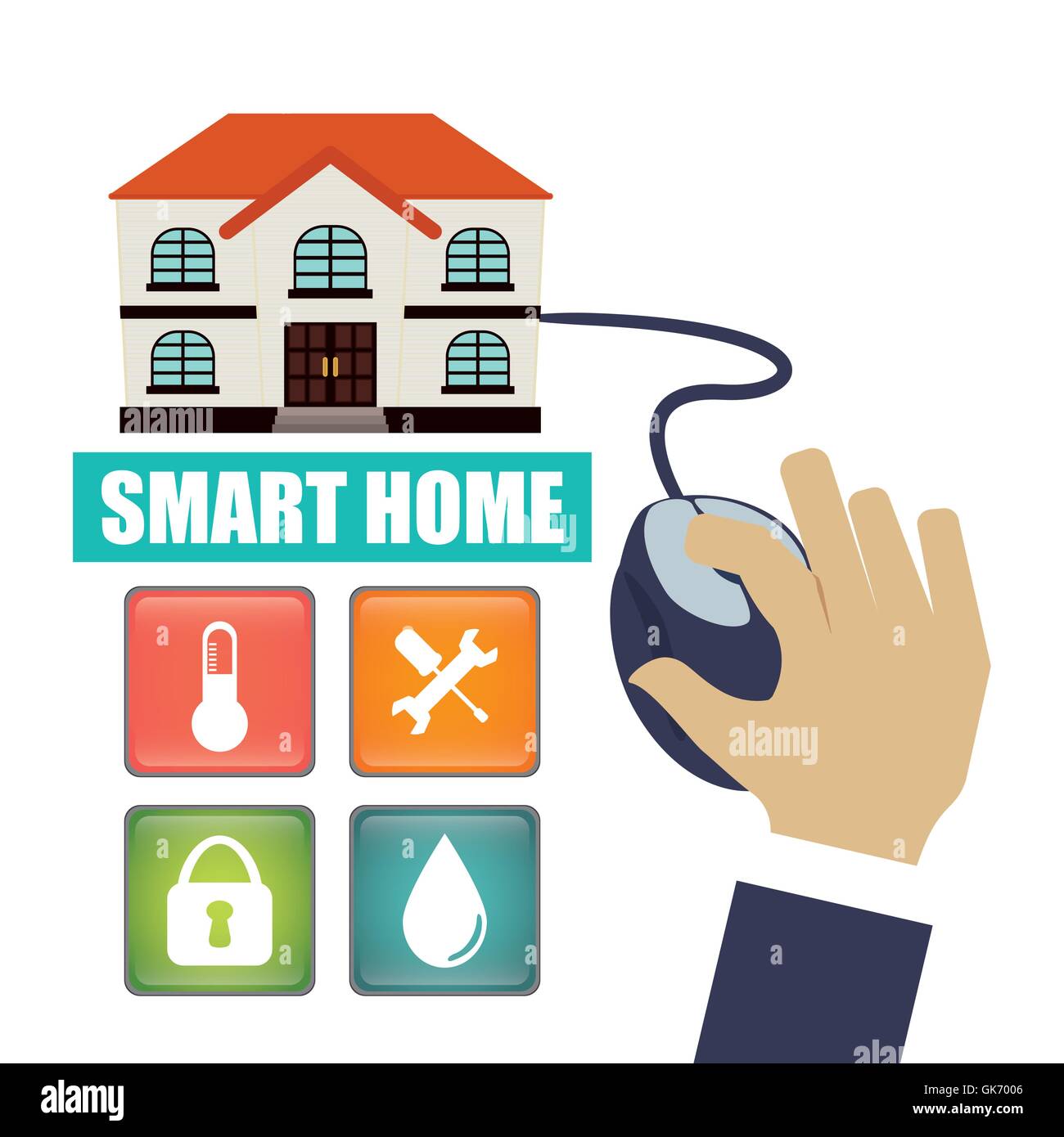 Smart home house icon set Stock Vector Image & Art - Alamy