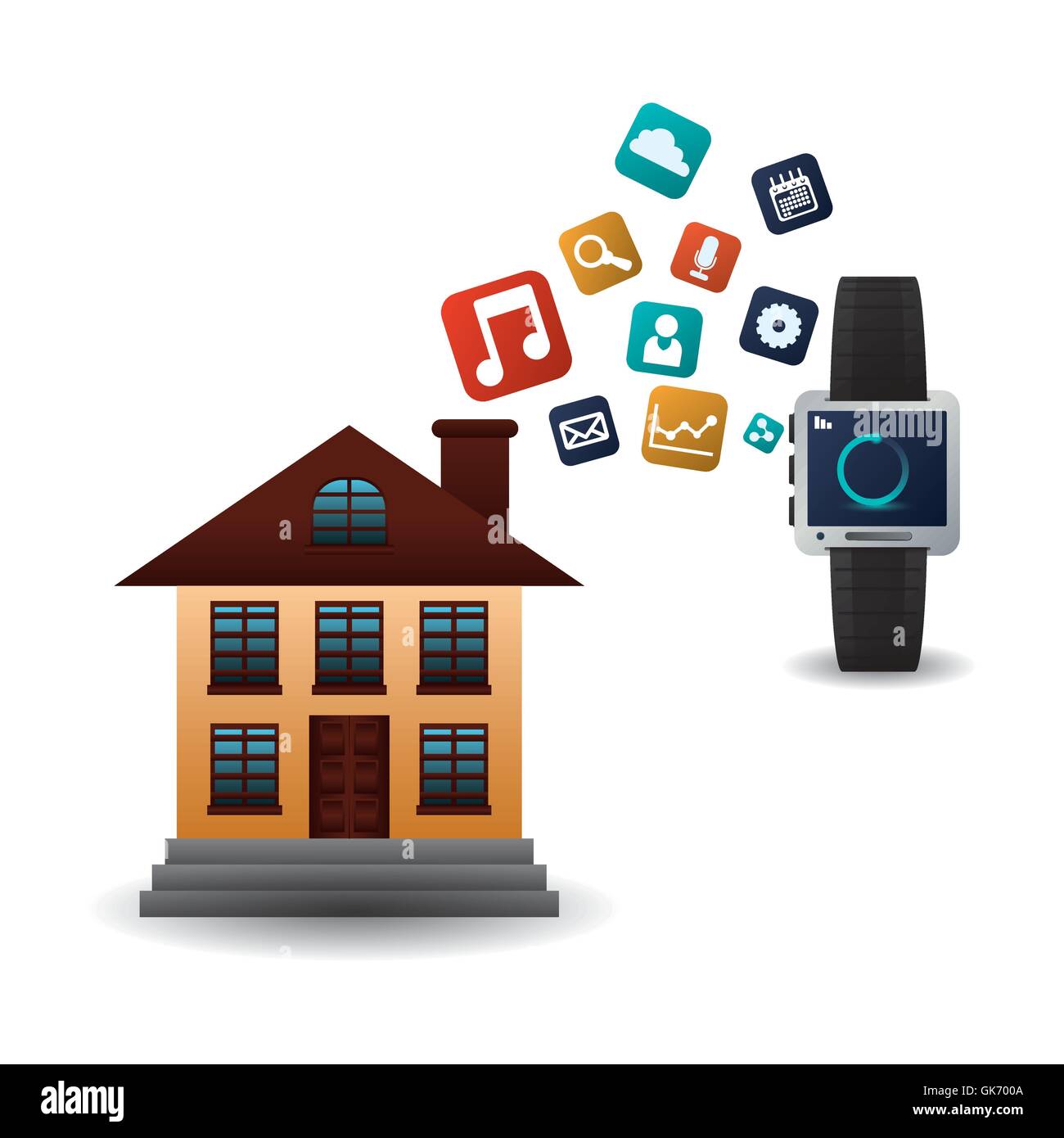 Smart home house icon set Stock Vector Image & Art - Alamy