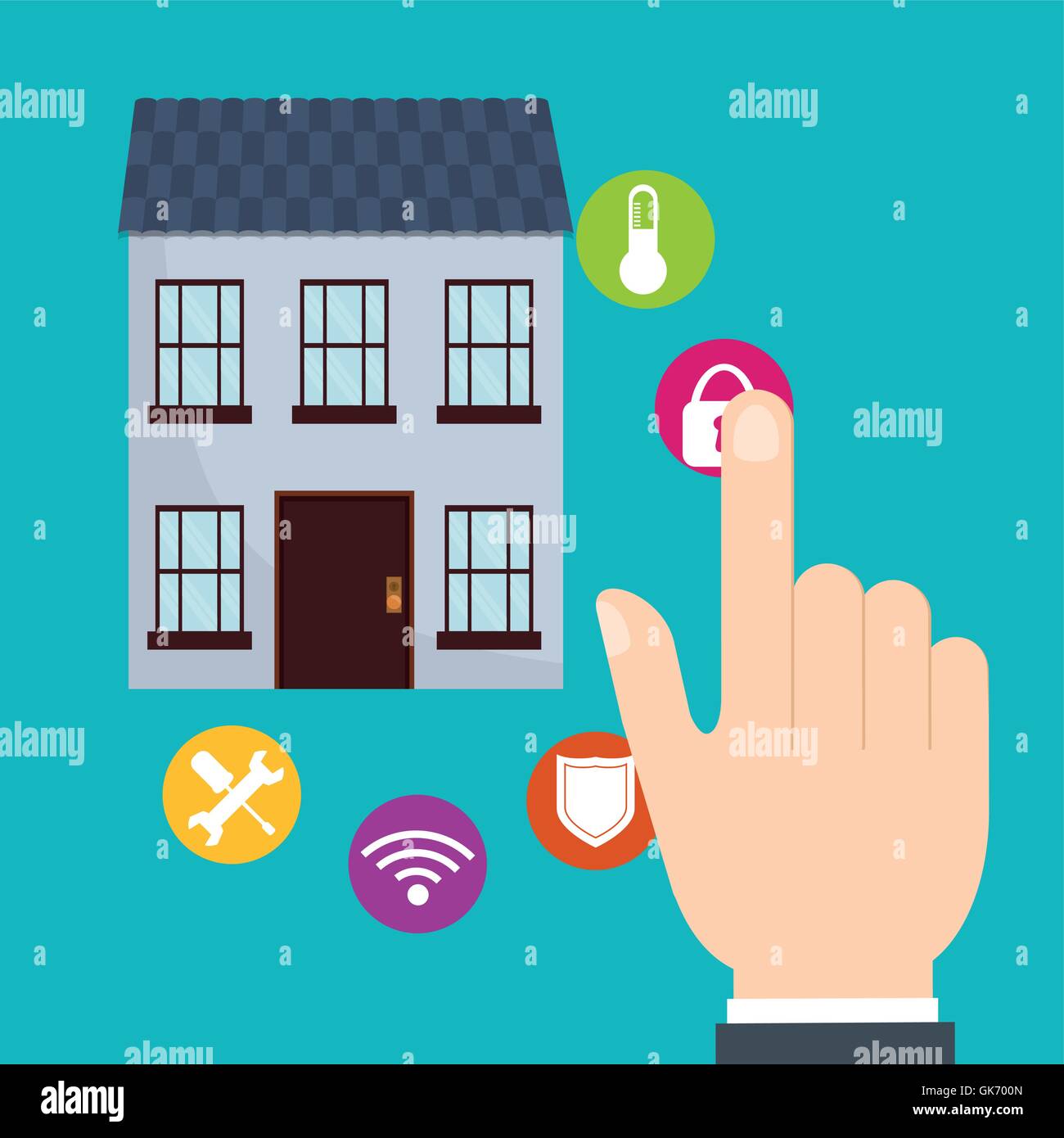 Smart home house icon set Stock Vector Image & Art - Alamy