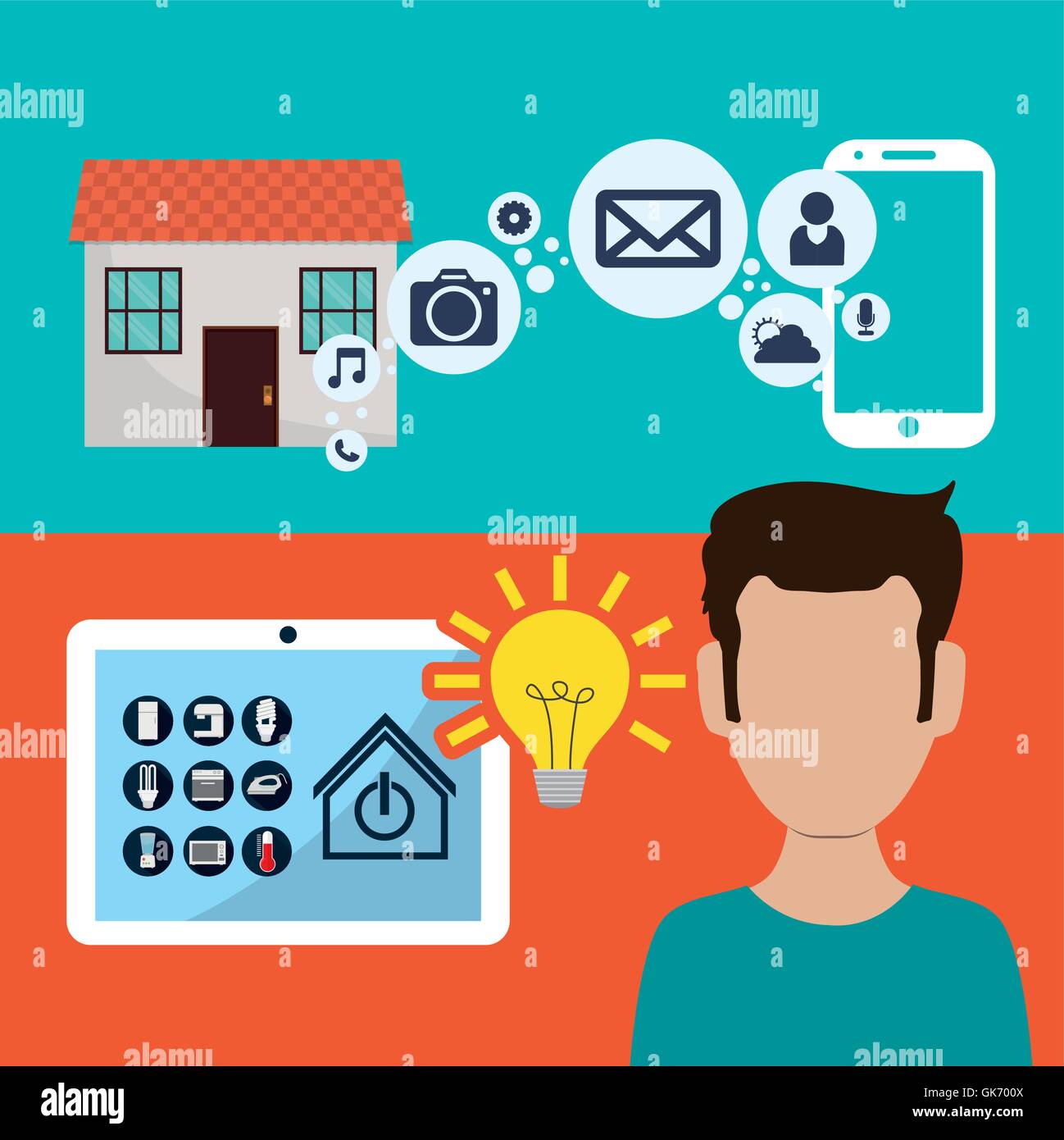 Smart home house icon set Stock Vector Image & Art - Alamy