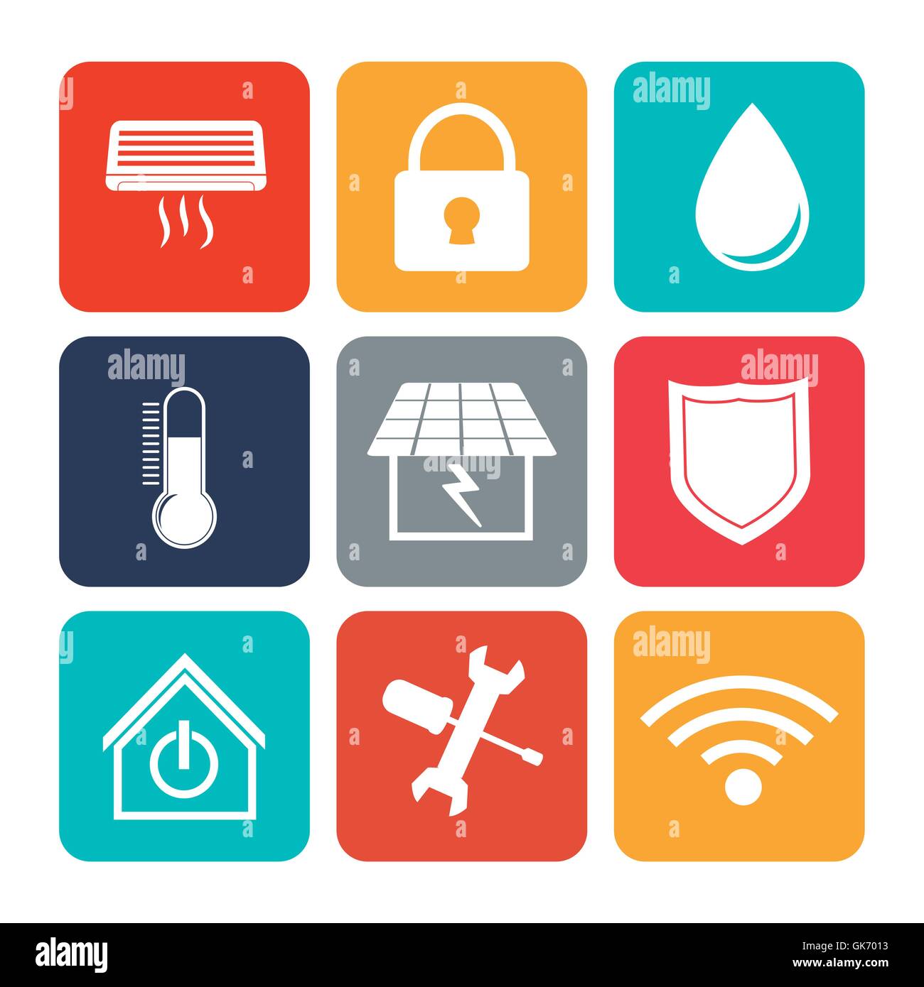 Smart home house icon set Stock Vector Image & Art - Alamy