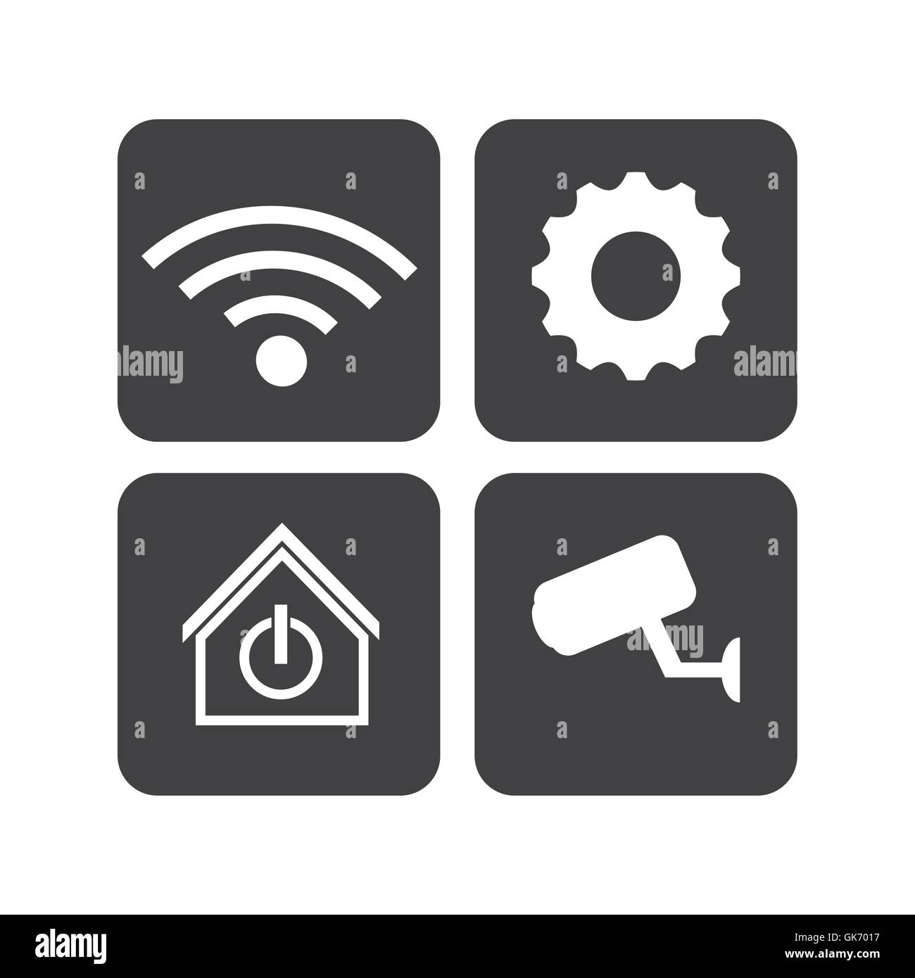Smart home house icon set Stock Vector Image & Art - Alamy