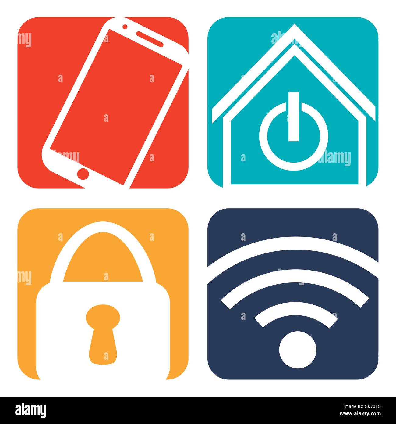 Smart home house icon set Stock Vector Image & Art - Alamy