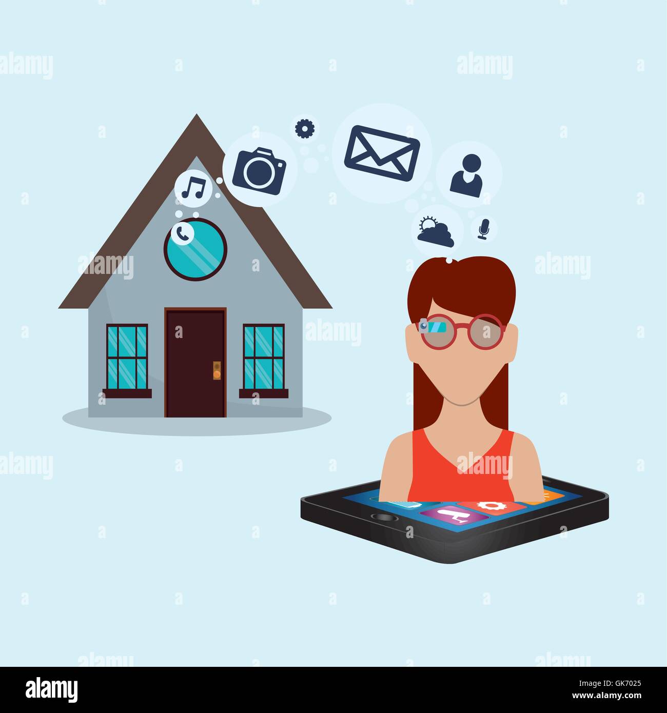 Smart home house icon set Stock Vector Image & Art - Alamy