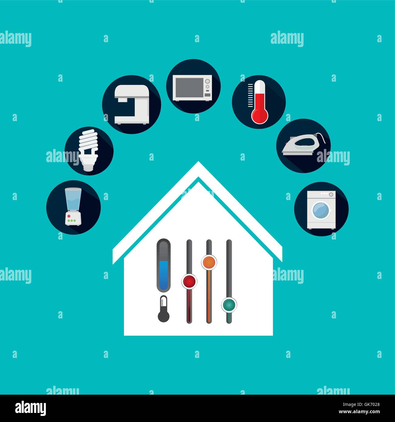Smart home house icon set Stock Vector Image & Art - Alamy
