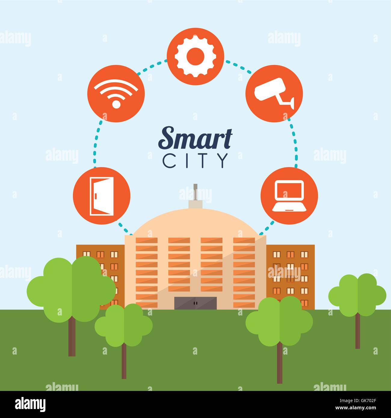 Smart city building app icon set Stock Vector Image & Art - Alamy