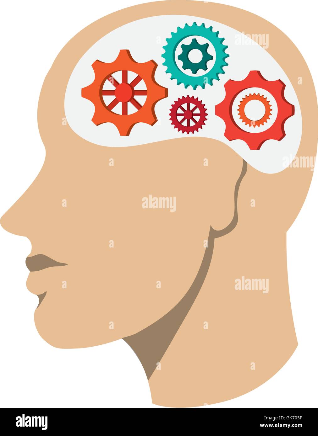 human head with gears icon Stock Vector Image & Art - Alamy