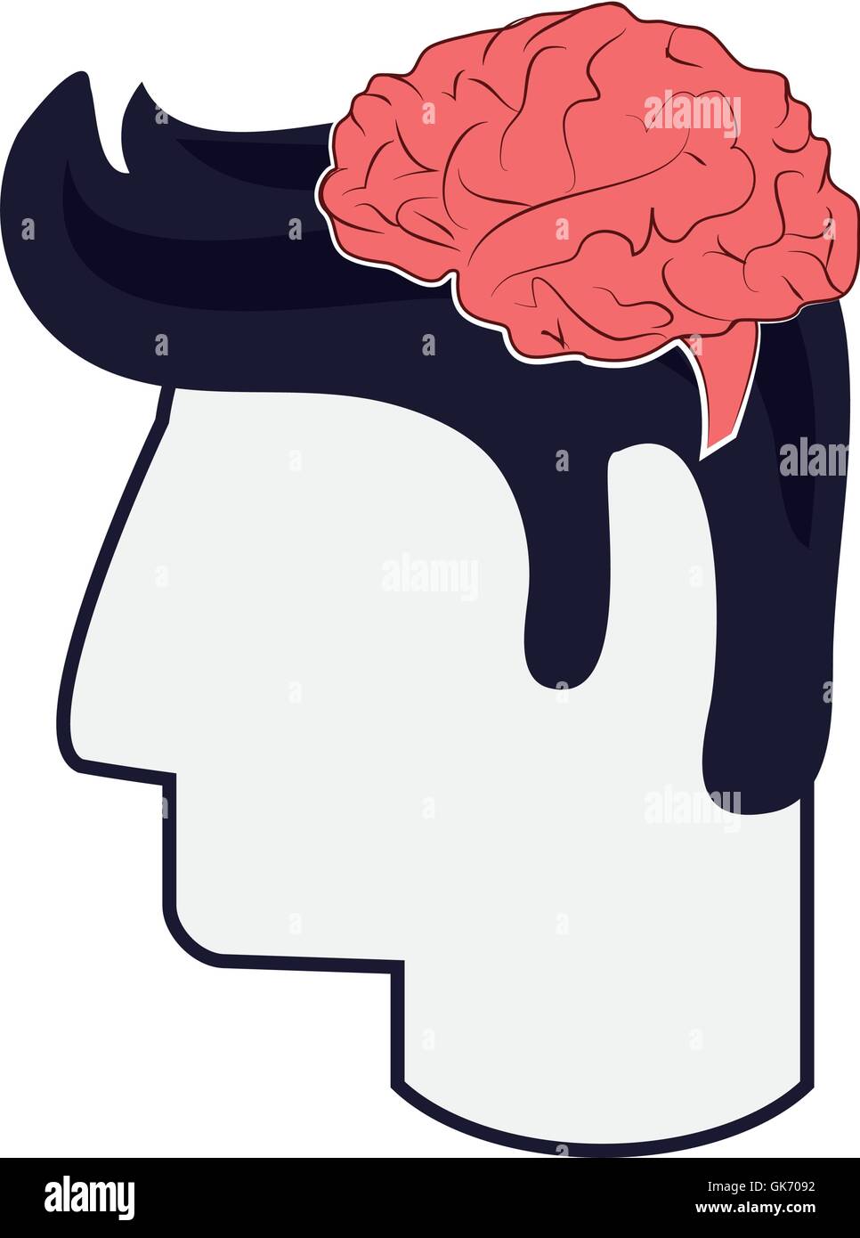 human brain in head icon Stock Vector Image & Art - Alamy