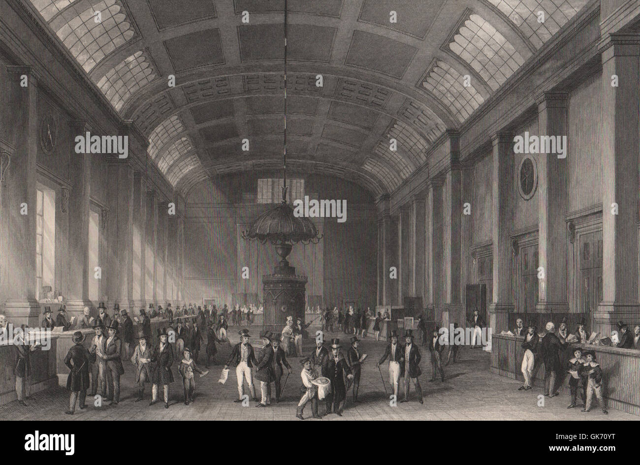 Long Room in the Custom House. Payment of the customs. LONDON INTERIORS