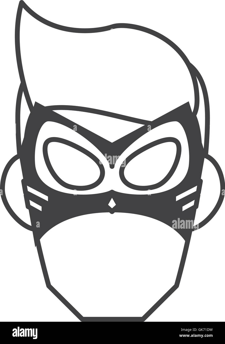 superhero superman mask face design Stock Vector