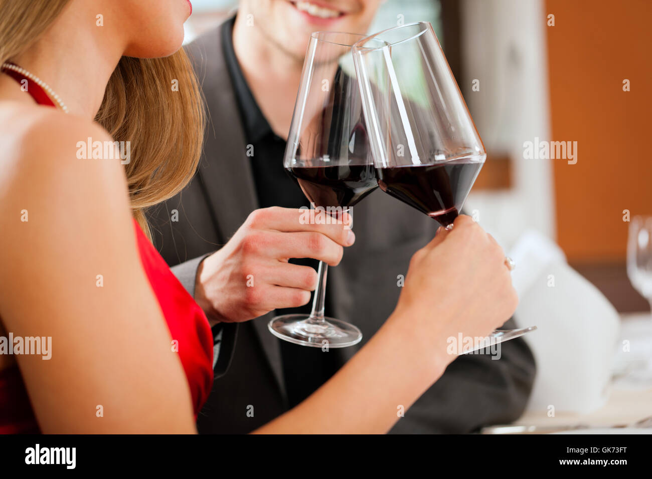 woman restaurant wine Stock Photo