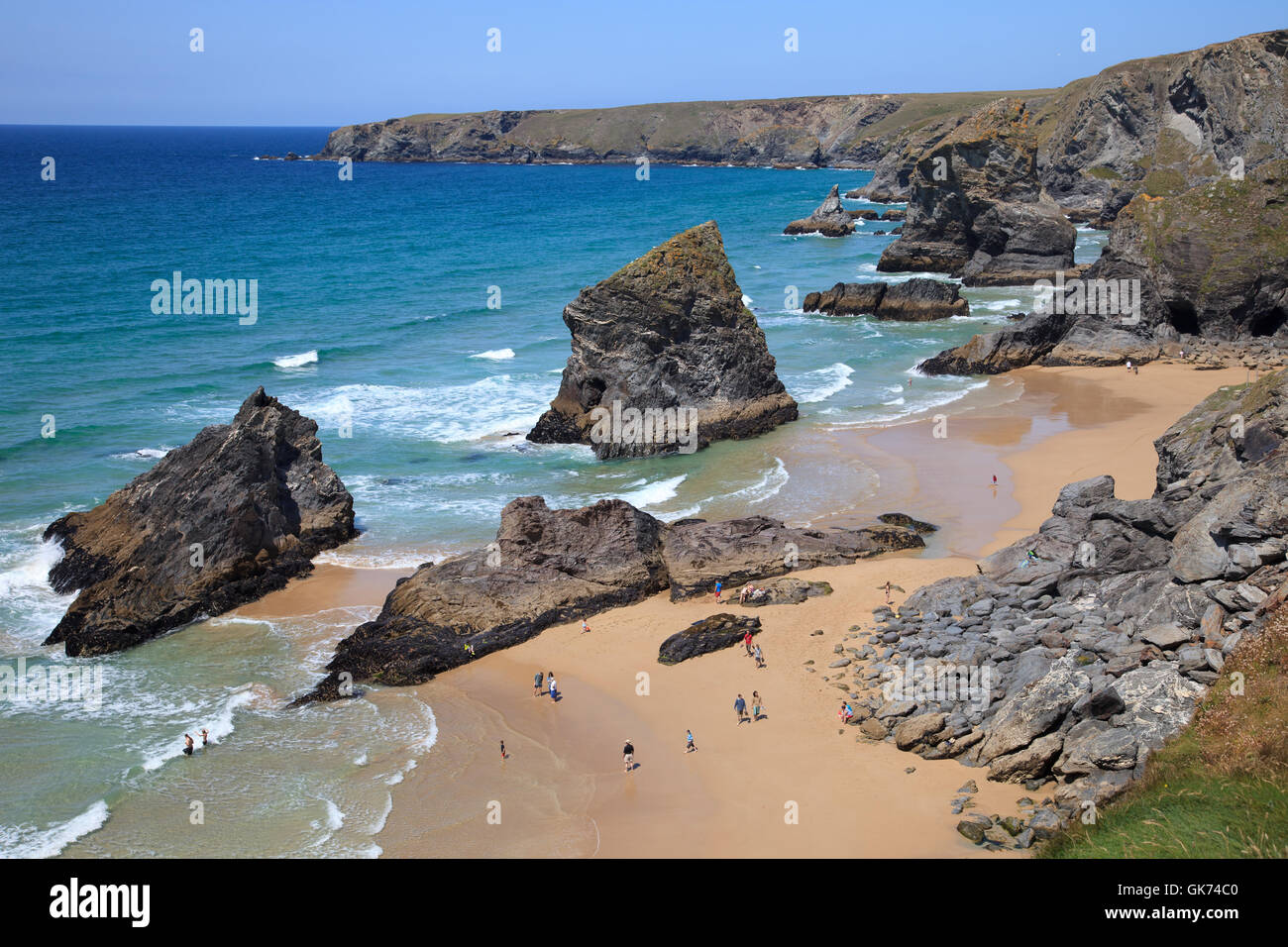 bedruthan steps cornwall Stock Photo Alamy