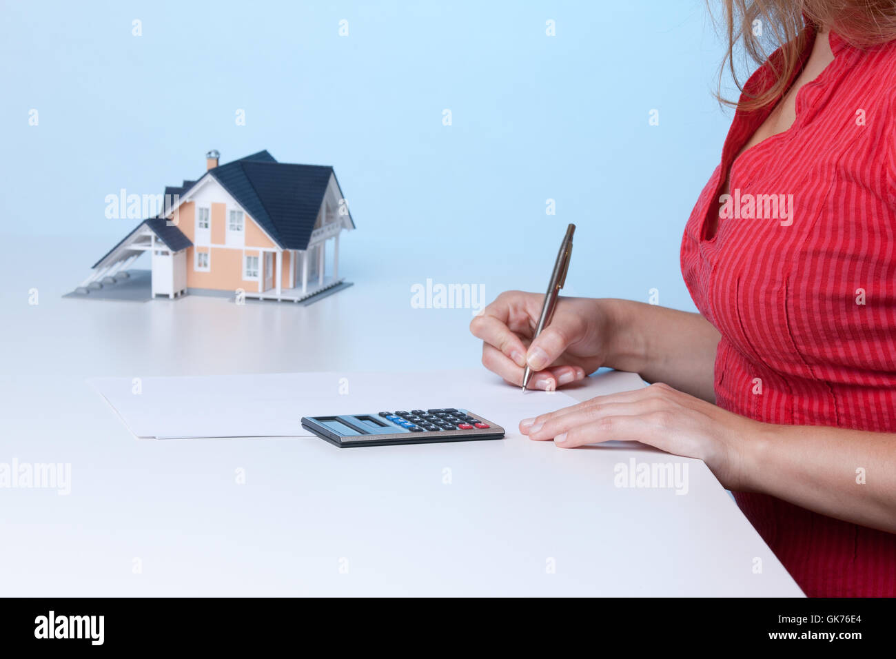 house building calculator Stock Photo Alamy