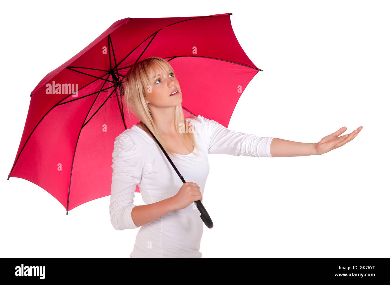 young woman with umbrella Stock Photo