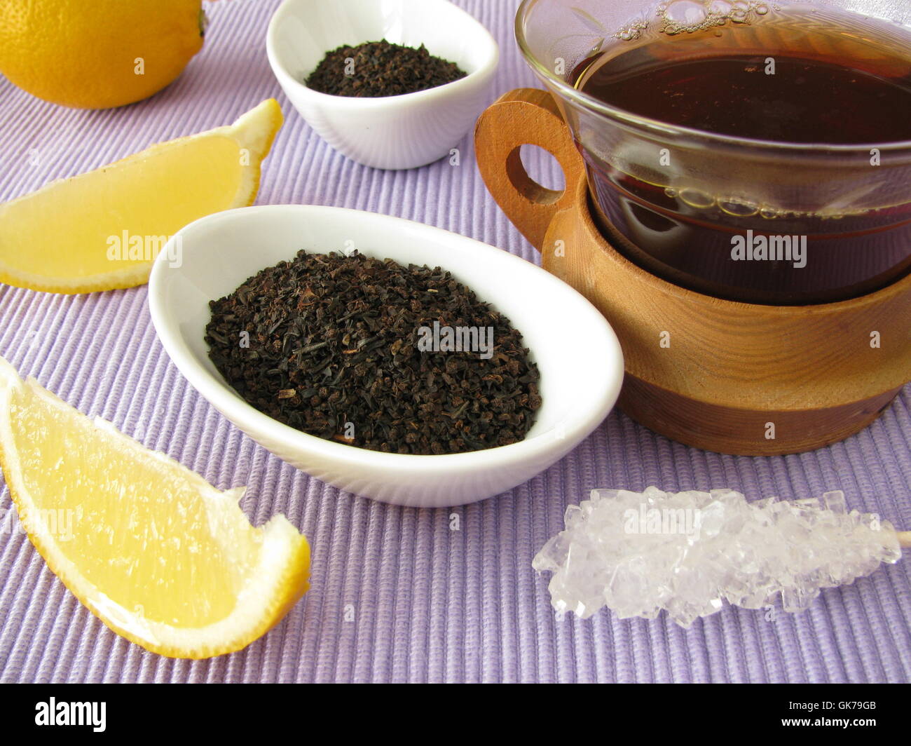 candy tea time lemon Stock Photo