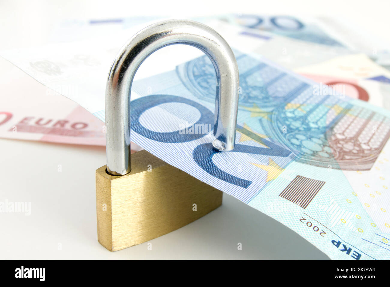 euro bill with lock Stock Photo