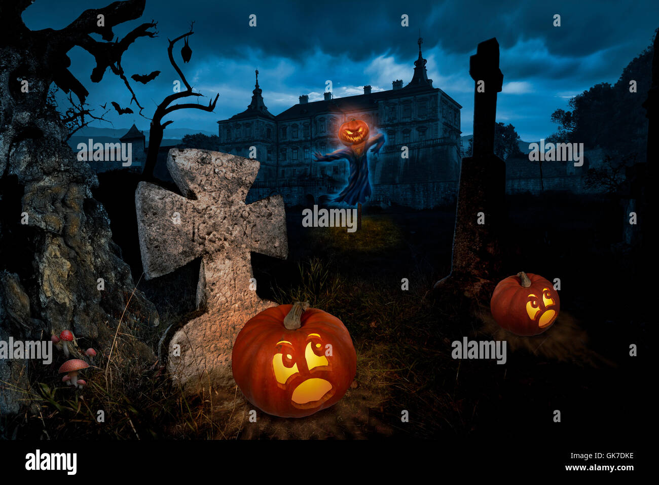 halloween pumpkin house Stock Photo