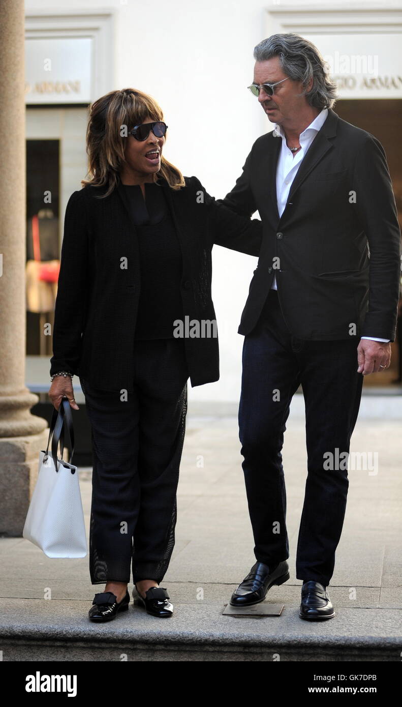 Tina Turner And Her Husband Erwin Bach Shopping At The Giorgio Armani Store On Via Montenapoleone Featuring Tina Turner Erwin Bach Where Milan Italy When 06 Jun 16 Credit Ipa Wenn Com Only Available