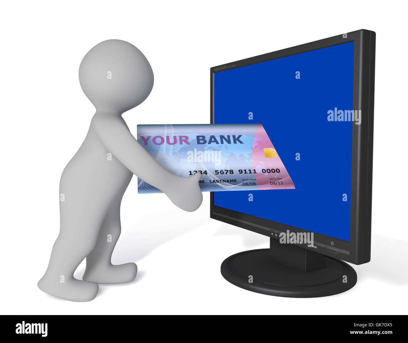 monitor credit card cashless Stock Photo