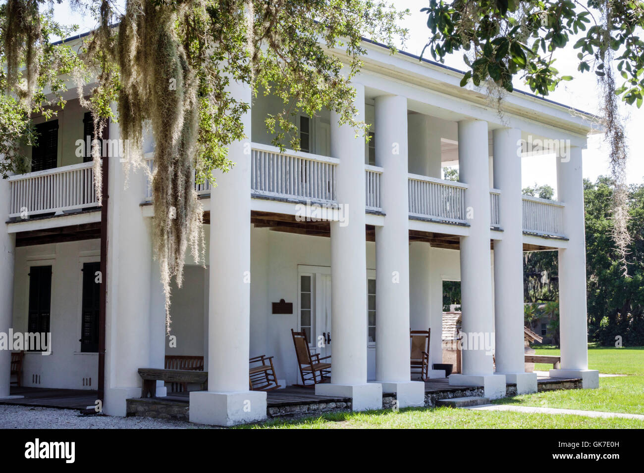 Florida Ellenton,Gamble Plantation historic State Park,antebellum mansion,National Register of historic Places,Doric Revivalist architecture,rocking c Stock Photo