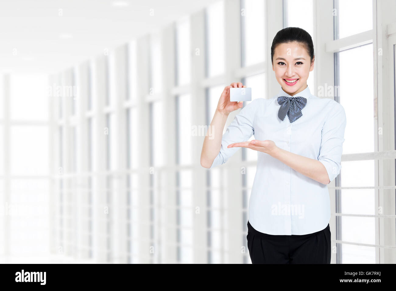 Customer service woman Display Card Stock Photo - Alamy