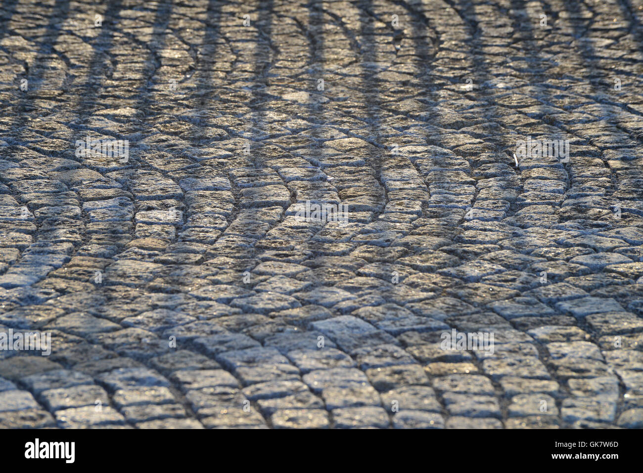 cobbled paving stones on the streets of Belfast Stock Photo
