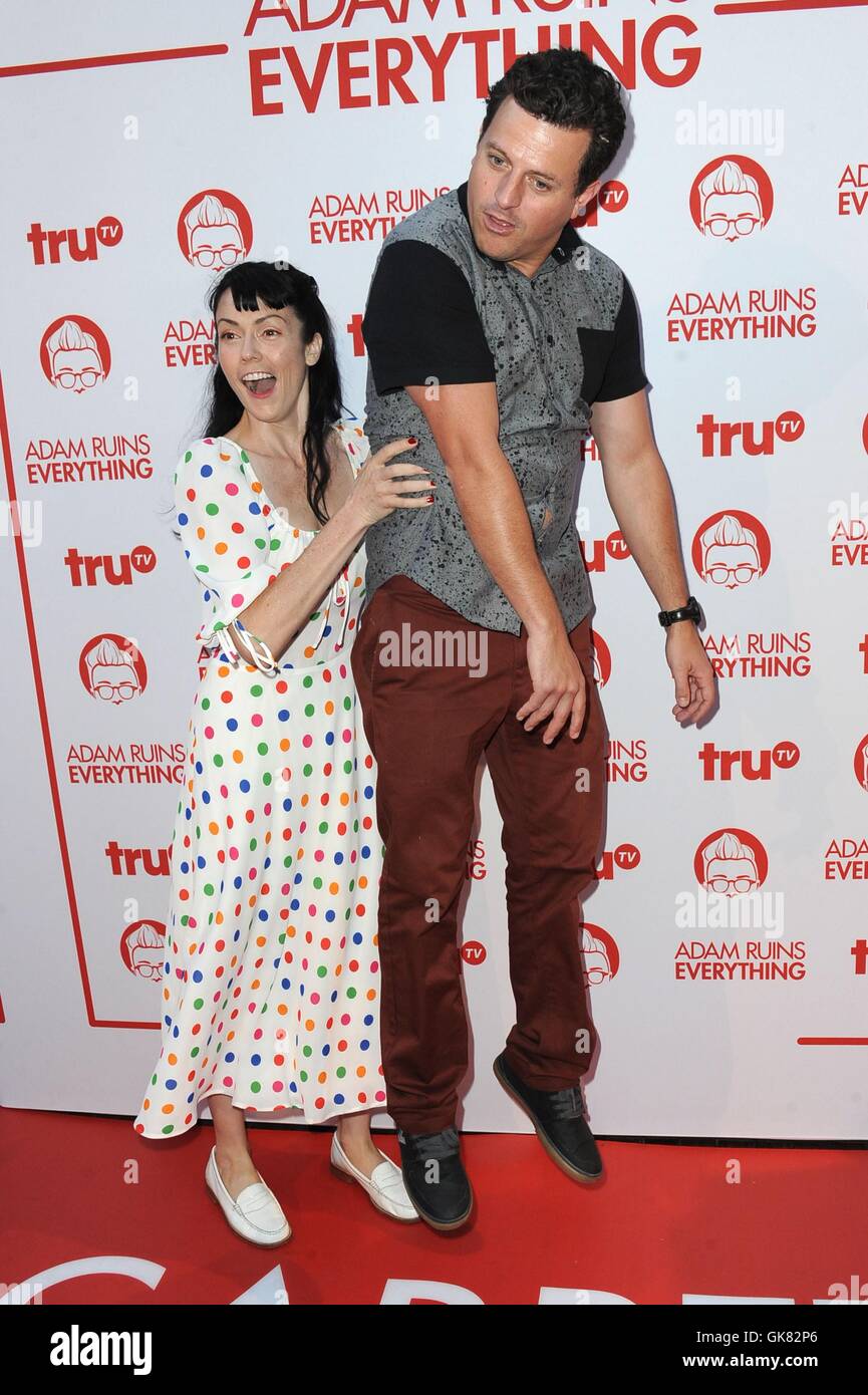 Los Angeles, CA, USA. 18th Aug, 2016. April Richardson, Chris Fairbanks at arrivals for ADAM RUINS EVERYTHING Premiere on truTV, The Library at The Redbury Hotel, Los Angeles, CA August 18, 2016. Credit:  Dee Cercone/Everett Collection/Alamy Live News Stock Photo