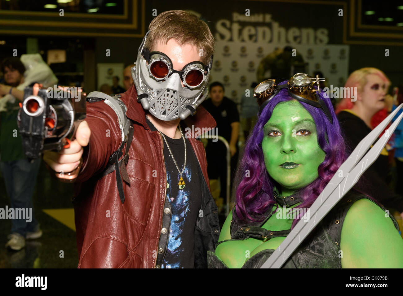 Chicago, Illinois, USA. 18th August 2016. Cosplayers dressed as characters from the 'Guardians of the Galaxy' film attend the Wizard World Chicago Comic Con at Donald E. Stephens Convention Center in Rosemont, IL. Credit:  Daniel Boczarski/Alamy Live News Stock Photo