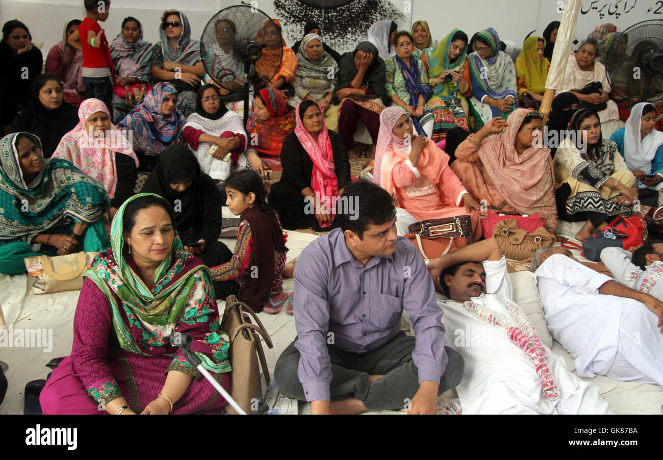 Activists of Muttahida Qaumi Movement are sitting on hunger strike